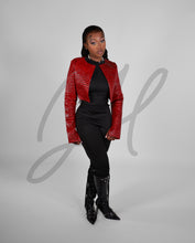 Load image into Gallery viewer, Red Luxe Croc Jacket
