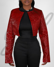 Load image into Gallery viewer, Red Luxe Croc Jacket
