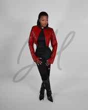 Load image into Gallery viewer, Red Luxe Croc Jacket
