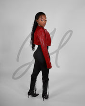Load image into Gallery viewer, Red Luxe Croc Jacket
